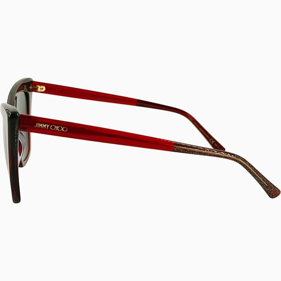 Jimmy Choo Lucine S Womens Plastic Sunglass 0DXLT4 Red Glitter 55-16 Italy - Picture 4 of 5